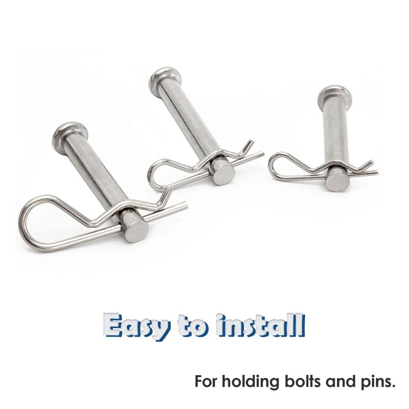 Tugermoola 95PCS 7 Sizes Stainless Steel Hitch Pin Clip Assortment Kit R Shaped Cotter Pins Fastener Clips OLA031 - Image 4